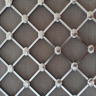 China Metallic Architectural Woven Wire Mesh Stainless Steel Woven Wire Mesh Grille For Cabinet Decoration for sale