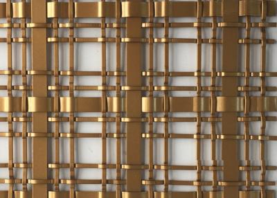 China Brons Sier Vierkant Architecturaal Geweven Metaal Mesh Building Facade 7.8kg/M2 Te koop