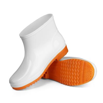 China Cushioning High Quality White Color Short Type PVC Material Rain Boots For Food Industry for sale