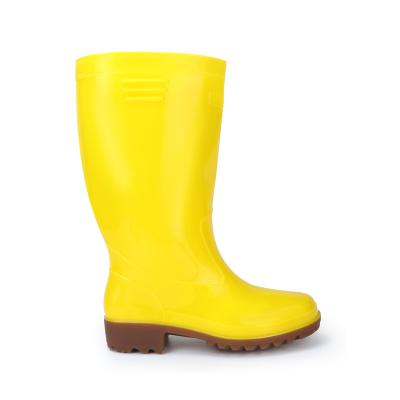 China Damping Wholesale Rubber Shoes Work Shoes Dustproof Men And Women High Top Yellow Rain Boots for sale