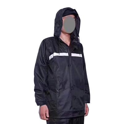 China Hot Selling Windproof Hidden Raincoat Slaps Black Dark Blue Men's PVC Nylon Raincoat With Reflective Tape for sale