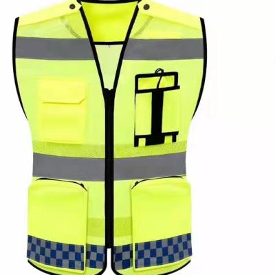 China Custom Made Breathable Good Quality Black High Visibility Phone Security Safety Reflective Vest for sale