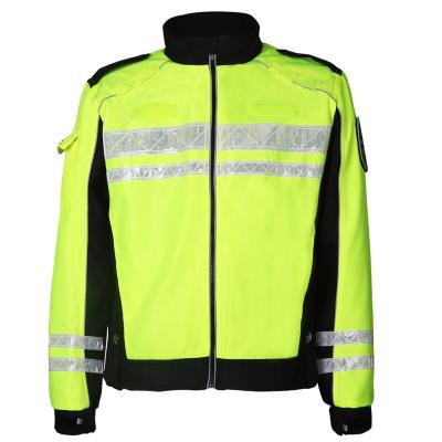 China Water Proof Motorcycle Riding Night Uniform Road Security Service Ground Command Traffic Safety Reflective Clothing for sale