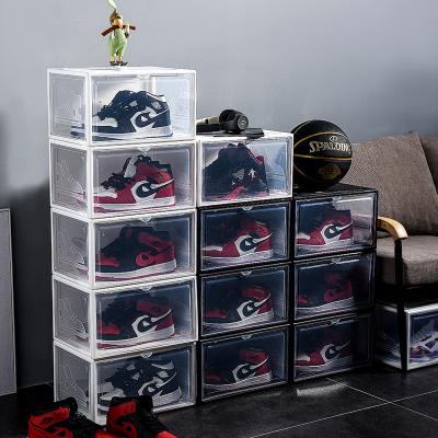 China Morden Arcylic Transparent Plastic Acrylic Sneaker Storage Shoe Box Stackable Case for sale