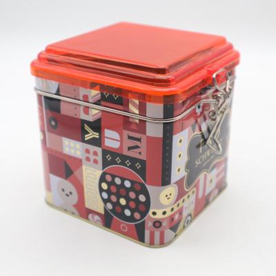 China Recyclable Tin Box Tea Caddy Food Tobacco Mint Plasticine Plasticine Snack Container Square Shape Metal Candy Tinplate Packaging ISO for sale