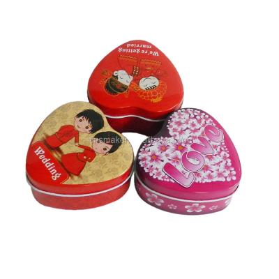 China Recyclable Valentine Gift Heart Shape Chocolate Packaging Tin for sale