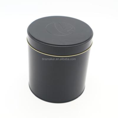 China Large Recyclable Black Tin Can Container , Round Tin Box for sale