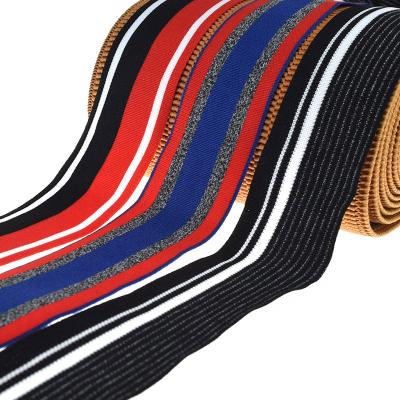 China Good Quality Stripe Elastic Band Polyester Bias Tape Customized Soft Nylon Webbing for sale