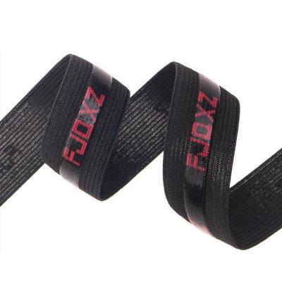 China Elastic Custom Silicone Printing Elastic Strap Weave Band Rubber Printed Webbing For Apparel Garment for sale