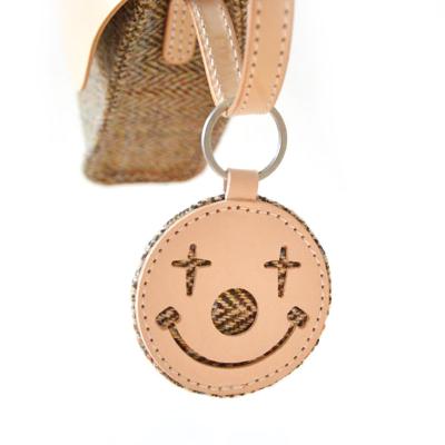 China Tanned Vegans Leather Harris Tweed 2022 New Design Charm Key Pendant Customizable Custom Designed Color Key Pendant for sale