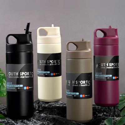 China Viable custom logo 304 stainless steel handle sports kettle thermos cup 500ml outdoor portable tumblers mug with straw wholesale for sale