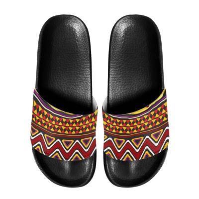 China Fashion Trend Wholesale Primitive Tribal Totem Print Slippers for Ladies Summer Home Flip Flops Men's Outdoor Beach Sandals Custom Wholesale for sale