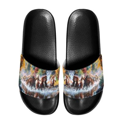 China Fashion Trend Summer Slippers Print On Demand Wholesale Women's Men Home Bathroom Non-slip Slippers Outdoor Beach Slide Sandals Drop Shipping for sale