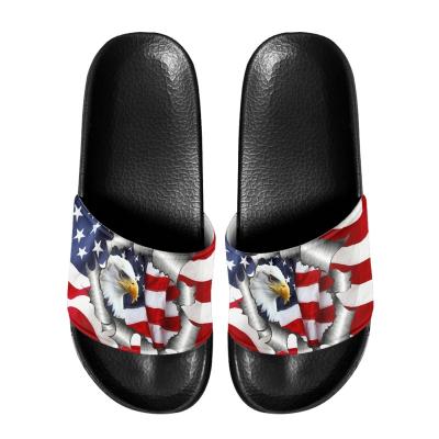 China Fashion Trend Union Jack Art Design Print Slippers for Ladies Men Indoor Outdoor Sandals Slippers American Flag Logo Customization Wholesale for sale