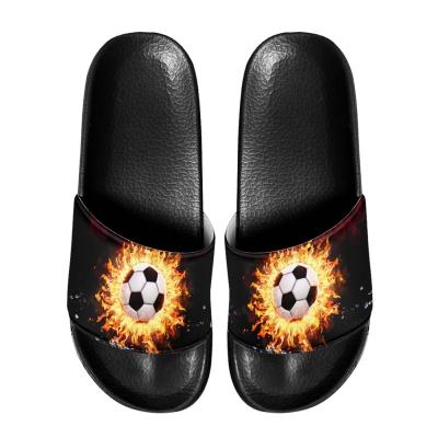 China Fashion Trend Drop Shipping Summer Slippers Women Men Home Bathroom Anti-Slip Slippers Basketball Flame Print Custom Outdoor Sandals Wholesale for sale