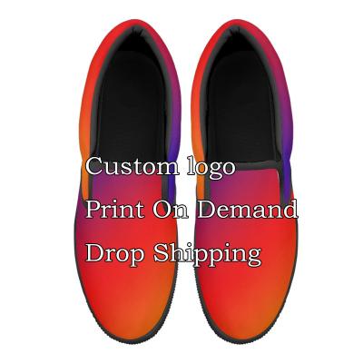 China Cushioning Wholesale Minimum Order Quantity Women's Casual Flats Print On Demand Lightweight Slip-on Shoes Drop Shipping Comfort Loafers for sale