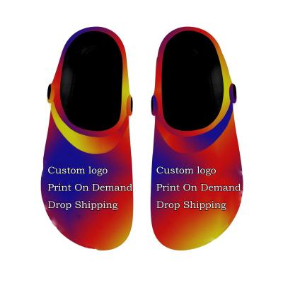 China Fashion Trend Wholesale in Bulk Women Casual Slippers Print On Demand Non-Slip Beach Hole Shoes Drop Shipping Black Air Slides Sandals Indoor for sale