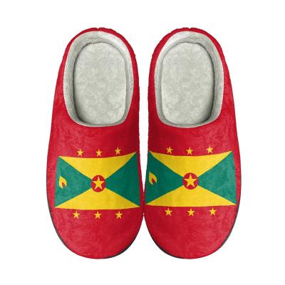 China Fashion Trend Grenada Print Cotton Slipper for Female Girls With Power Sellers Home Casual Home Flats Shoe Print on Demand Dropshipping Slides for sale