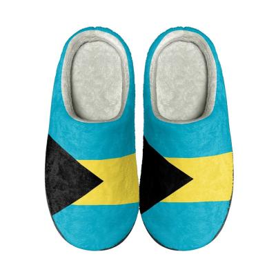 China Fashion Trend Autumn Home Cotton Bahamas Slippers Print On Demand Indoor Non-Slip Soft Slides for Adult Comfort Flat Shoe Custom Logo Slip On for sale