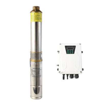 China Irrigation DC96V brushless 155m head submersible 1300w solar borehole deep well water pump for agriculture irrigation for sale