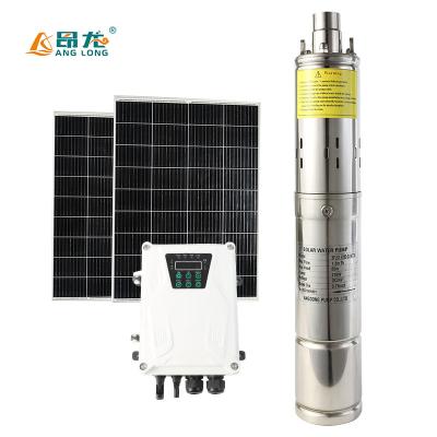 China Irrigation and Agriculture 3 inch DC48V brushless 80m head submersible 1.8m3/h solar screw water pump for agriculture irrigation for sale