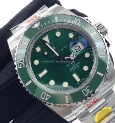 China Date 3135 automatic green watch V12 movement noob watch 904L submersible steel for sale