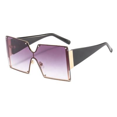 China Trendy Square Women Ladies Shades New Ladies Shading Logo Gradient Lens Frameless Sunglasses Custom Made, Rimless Sunglasses for sale