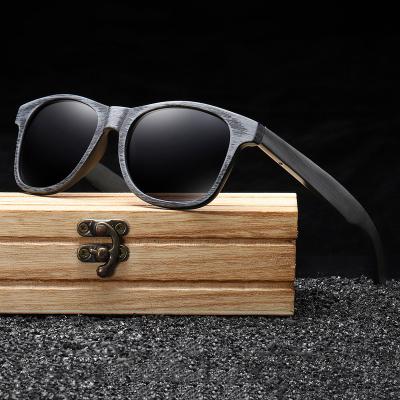 China New Arrivals Bamboo Sunglasses UV400 Driving Square Men's Flexible Custom Polarized Wooden Mirror Sunglasses With Metal Spring Hinge for sale