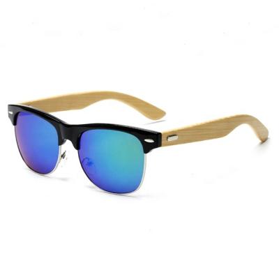 China Hot Sale Handmade Framed Bamboo Sunglasses Fashion Wood Bamboo Logo Custom Made UV400 In PC Stock Lens, Sunglasses 2021/ for sale