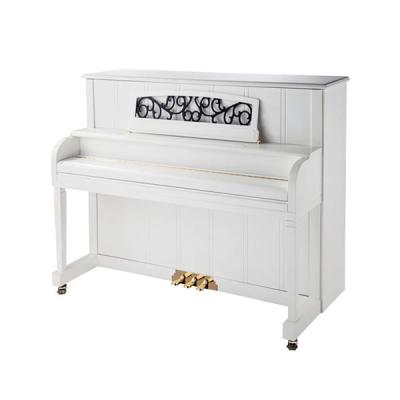 China Mechanical Matte white upright piano Carved music stand Acoustic piano for sale