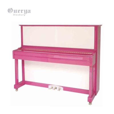 China Mechanical Plum red and white bright vertical piano for girls  88 key acoustic piano for sale