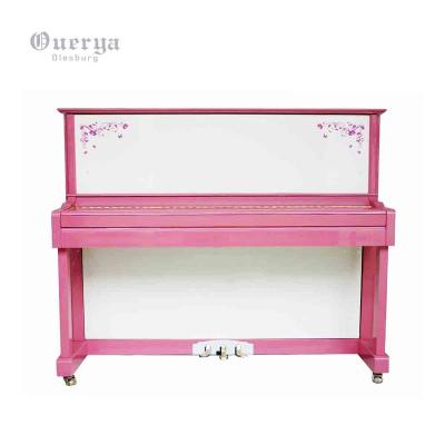 China Mechanical Pattern printing  Made for girls  Bright plum red and white match colors  88-key upright piano for sale