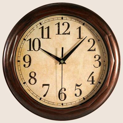 China Antique style 11 inch retro vintage antique European style plastic wall clock for home decoration for sale