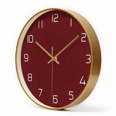 China Antique Style 12 Inch Modern Design Home Decorative Large Large Decor Metal Quartz Analog Black Wall Clocks For Living Room for sale