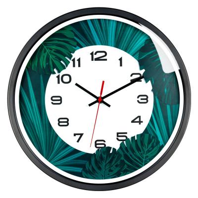 China LUMINOVA Modern Wall Clock 14 Inch Custom Round Frame Metal Quartz Home Decor Furniture Wall Clock for sale