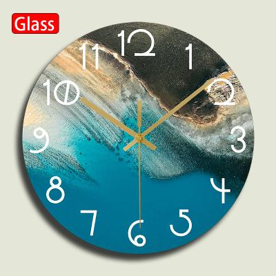 China Simple Antique Style Glass Wall Clock Design Customized Printing Logo Picture Clocks Watch for sale