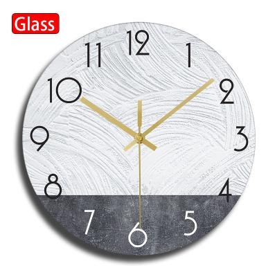 China Antique Style Simple Creative Personalized Elegant 12 Inch Wall Clock Classroom Office Glass Wall Clock for sale