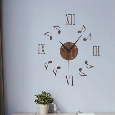 China DIY Style 3d Note Antique Decorative Acrylic Wall Clock for sale