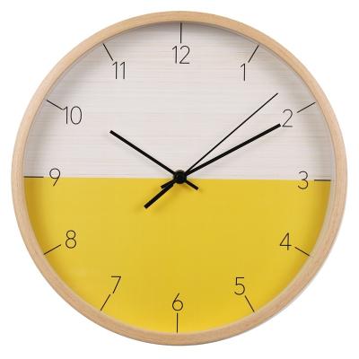 China New Listing LUMINOVA 12Inch OEM Nordic Wall Clock High End Stylish Cheap Wall Clock Plastic Wooden Wall Clock for sale