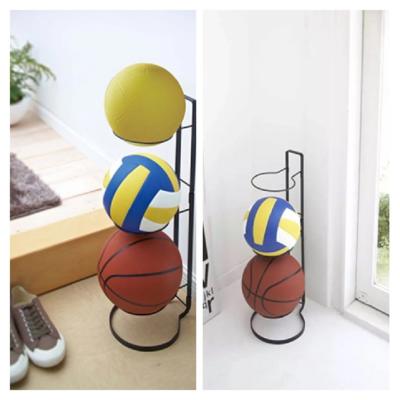 China Durable Portable Single Style Black Metal Rack For Basketball Rack Storage Football Storage Rack for sale