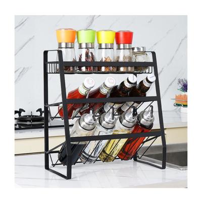 China Amazon Hot Sell Metal Kitchen Spice Organizer Tableware Drain Storage Sustainable Rack for sale