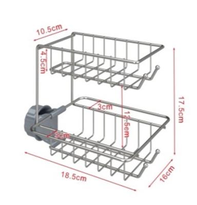 China Kitchen Accessories Stainless Steel 2 Tier Kitchen Sponge Spoon Holder Viable Organizer for sale