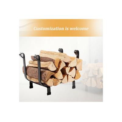 China Built-in Outdoor Metal Home Mantel Wood Storage Shelf Rack Fireplace Log Splitter Firewood Rack for sale