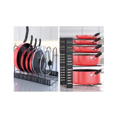 China Sustainable Fast Delivery Home Kitchen Adjustable Cookware Holders / Pan Organizer Rack Supplier for sale