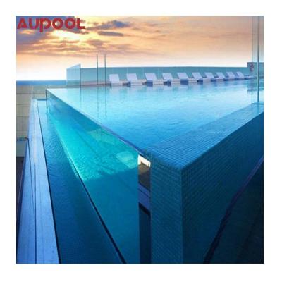 China Easy Install Aupool Above Rooftop Ground Embassy Gardens 50Mm Thick Clear Aquarium Glass Pool Suspended Swimming Pool Acrylic Sheet for sale