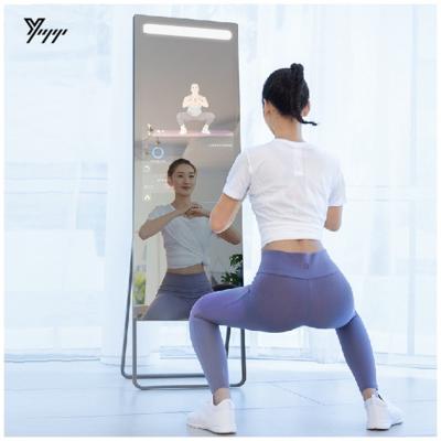 China Minimalist Wireless Fitness Mirror Touch Screen Control Phone Full Body Sports AI Household Smart Mirror for sale