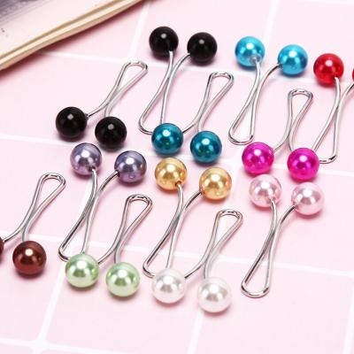 China 2021 Environmentally Friendly Wholesale New U Bead Scarf Accessories Hijab Brooch Pins Muslim Clip Jewelry for sale