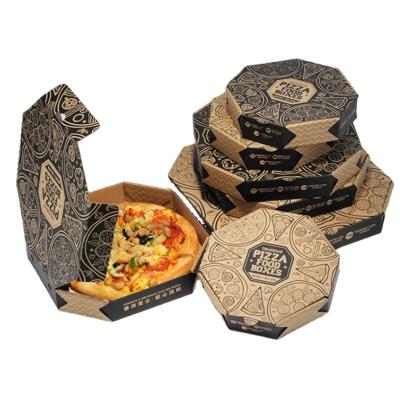 China Recycled Packaging Materials 6-12 Inch Pizza Cardboard Packing Box Kraft Paper Takeout Place Disposable Food Pizza Box for sale