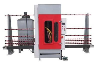 China PLC Control System Vertical Glass Sandblaster Machine for Frosting and Sand Blasting Glass for sale