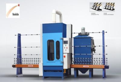 China Automatic PLC Vertical Glass Sandblasting Machine for Bathroom Opaque Dark Glass for sale